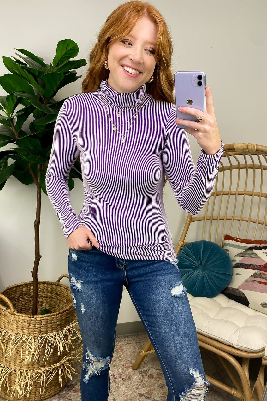  Pure Charm Ribbed Turtleneck Top - FINAL SALE - Madison and Mallory