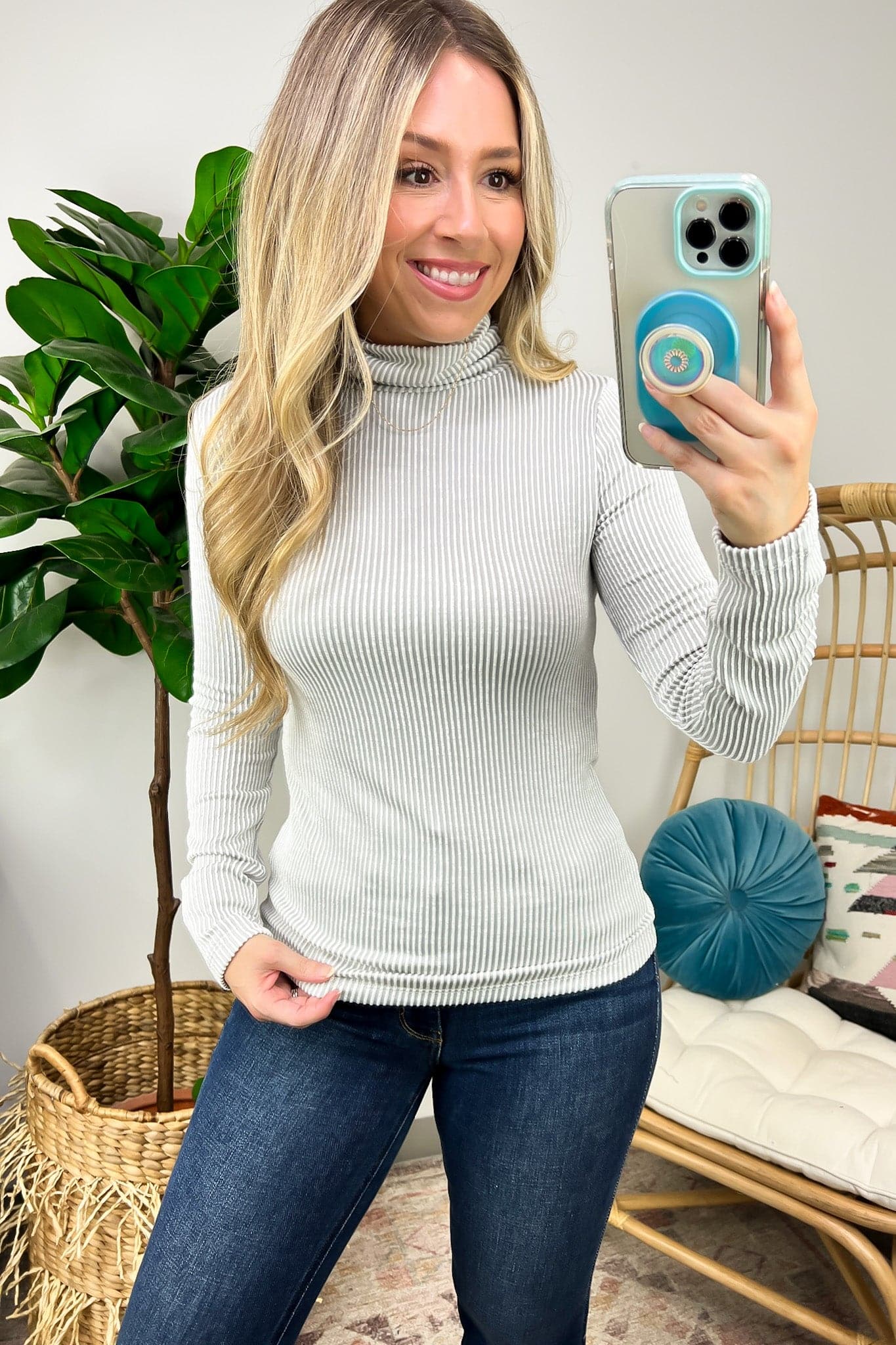  Pure Charm Ribbed Turtleneck Top - FINAL SALE - Madison and Mallory