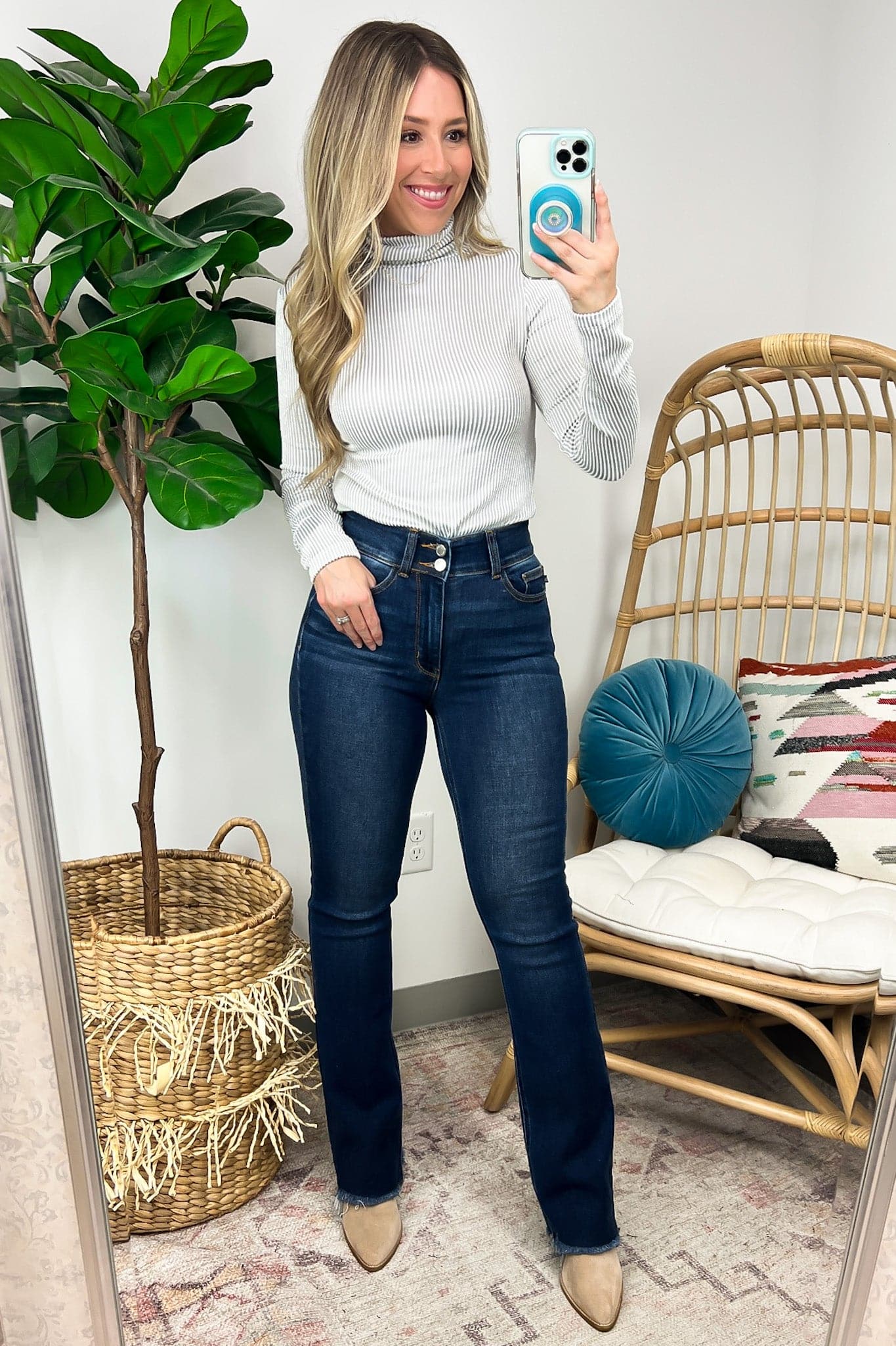  Pure Charm Ribbed Turtleneck Top - FINAL SALE - Madison and Mallory