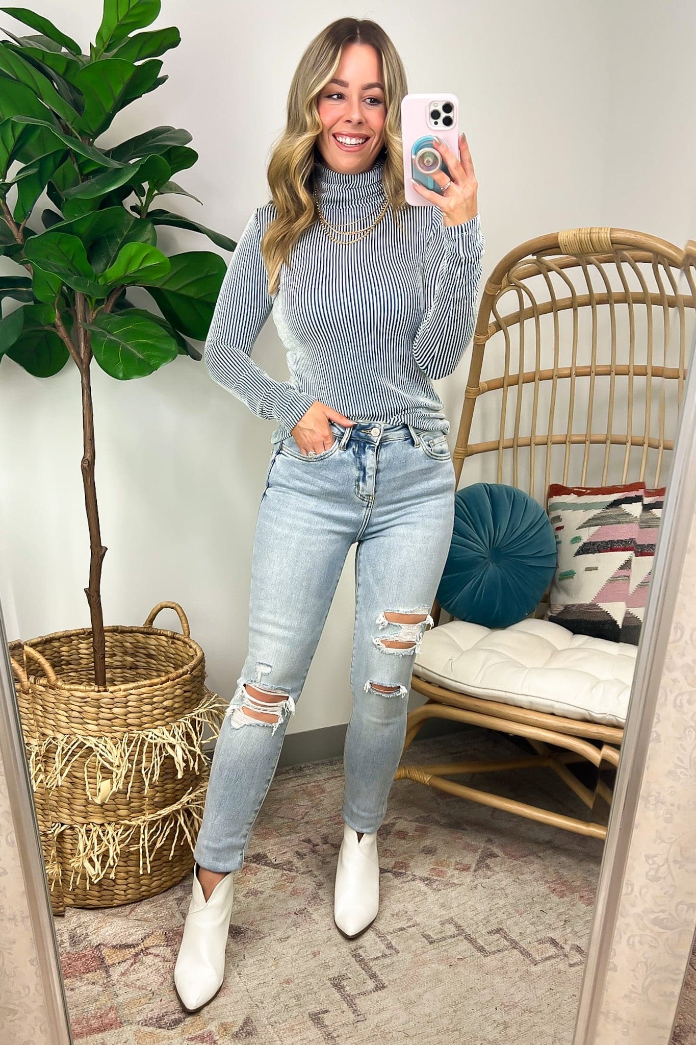  Pure Charm Ribbed Turtleneck Top - FINAL SALE - Madison and Mallory