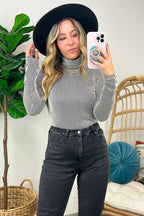 Black / S Pure Charm Ribbed Turtleneck Top - FINAL SALE - Madison and Mallory