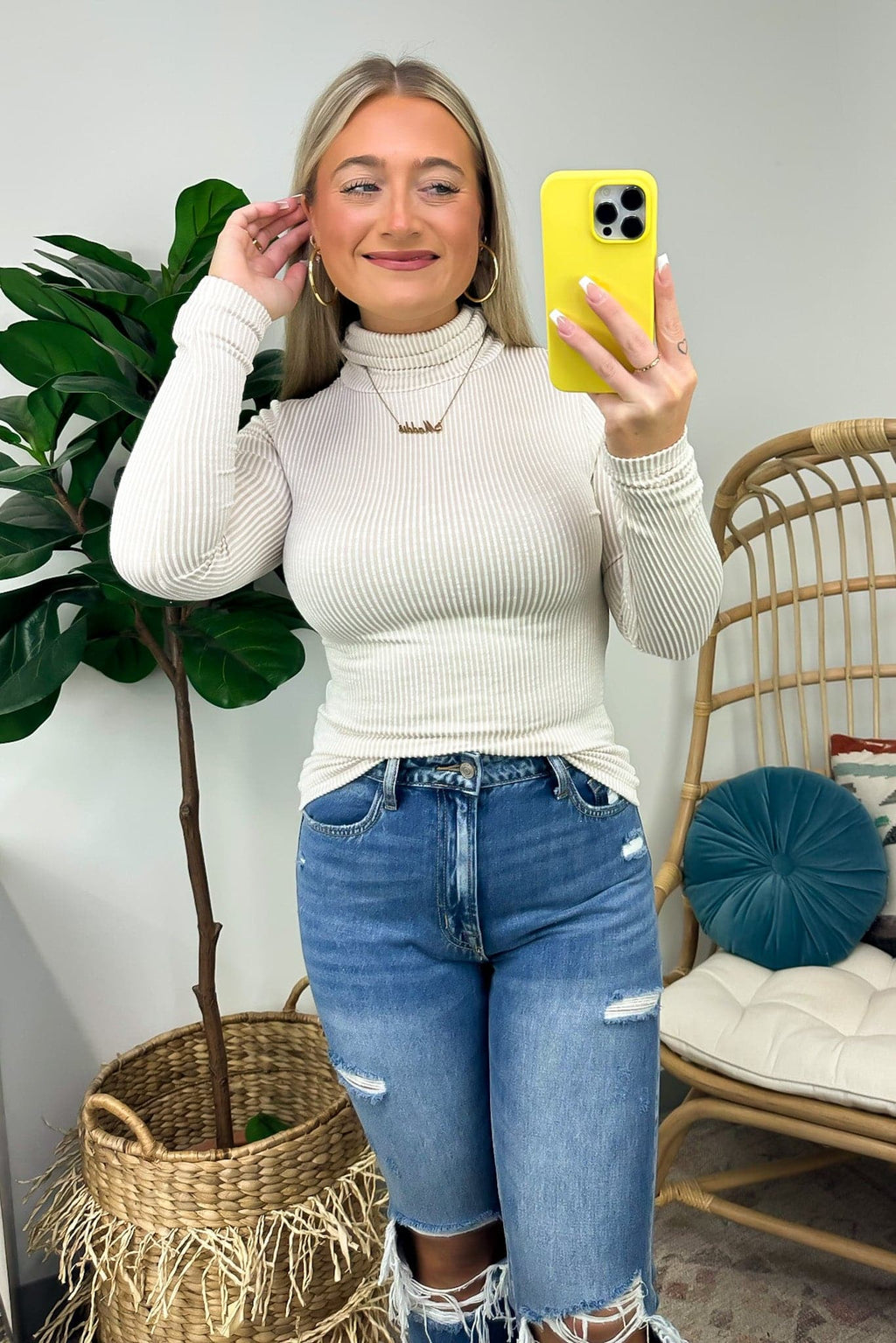  Pure Charm Ribbed Turtleneck Top - FINAL SALE - Madison and Mallory
