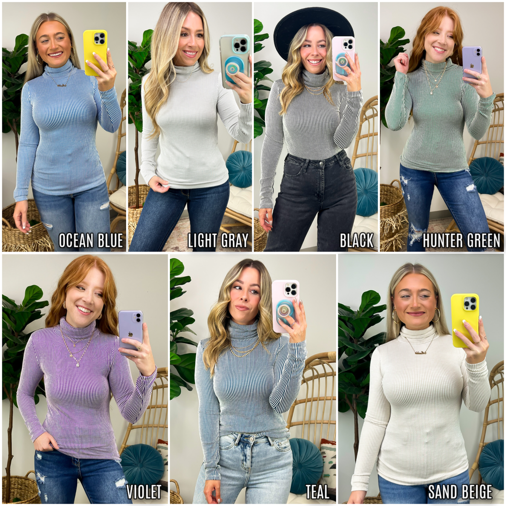  Pure Charm Ribbed Turtleneck Top - FINAL SALE - Madison and Mallory