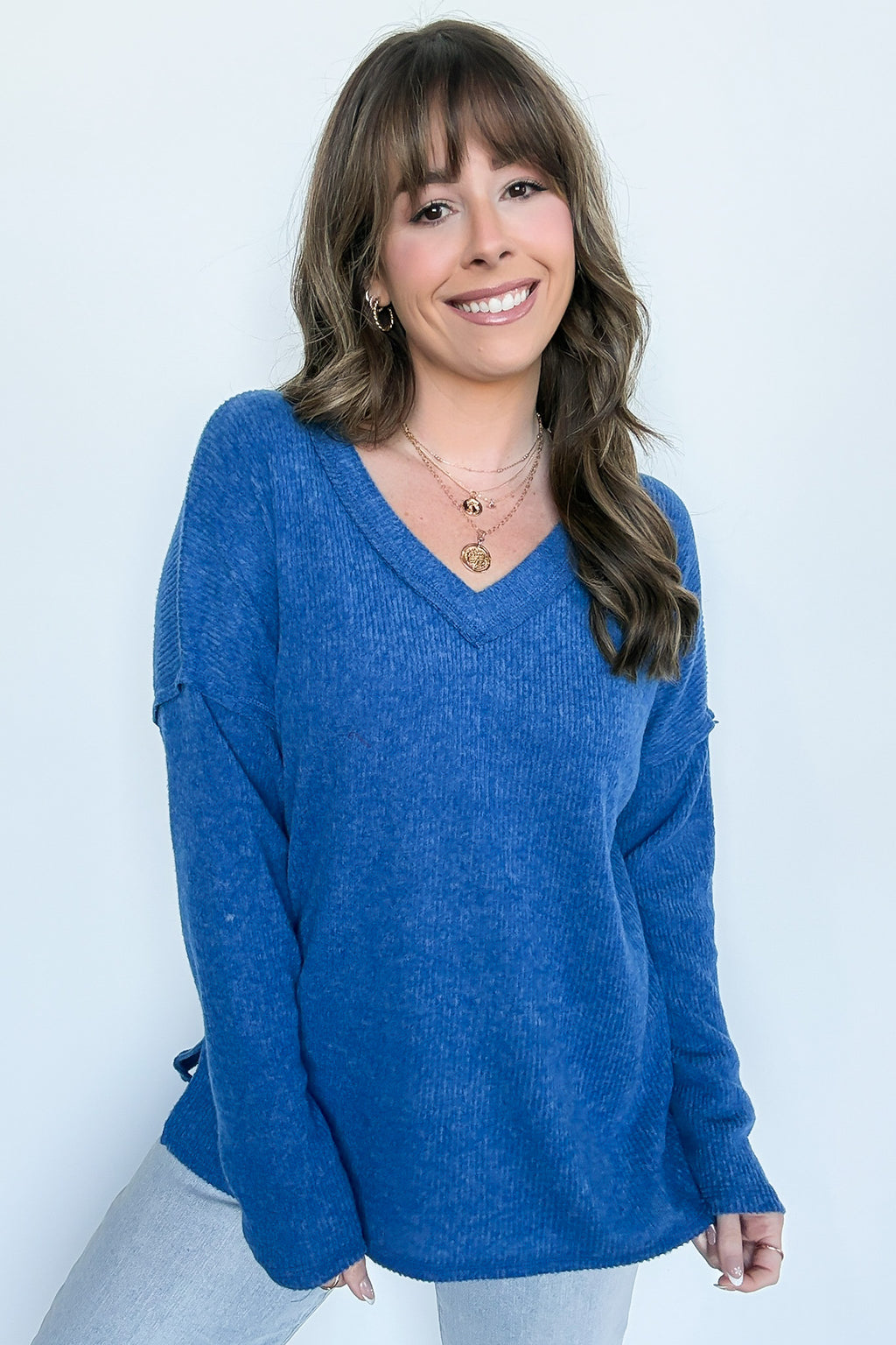 Pure Chill Ribbed V-Neck Top - FINAL SALE - Madison and Mallory
