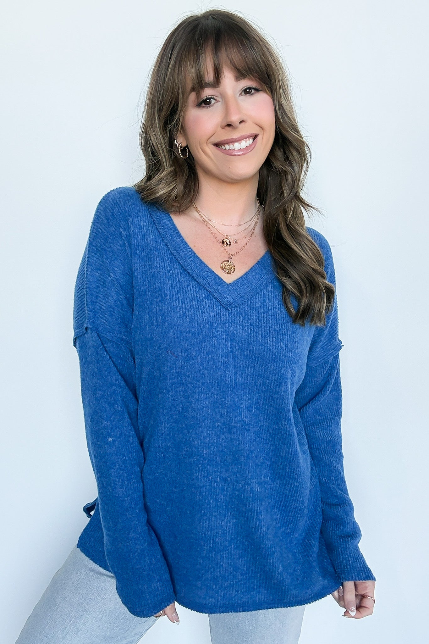 Pure Chill Ribbed V-Neck Top - FINAL SALE - Madison and Mallory