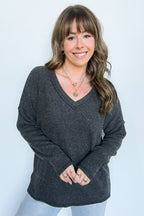 Pure Chill Ribbed V-Neck Top - FINAL SALE - Madison and Mallory