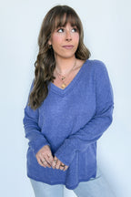 Pure Chill Ribbed V-Neck Top - FINAL SALE - Madison and Mallory