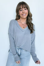 Pure Chill Ribbed V-Neck Top - FINAL SALE - Madison and Mallory