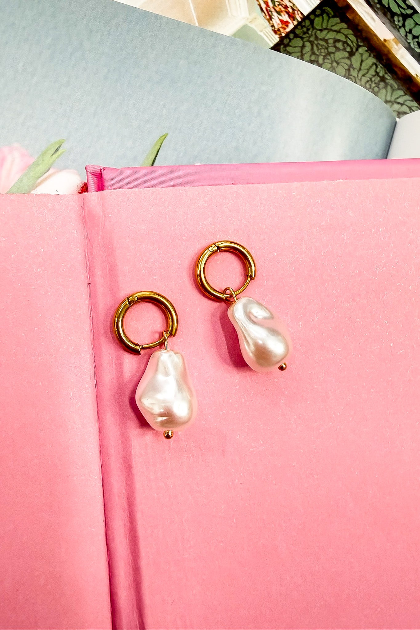 Pure Form 18k Stainless Steel Pearl Earrings - Madison and Mallory