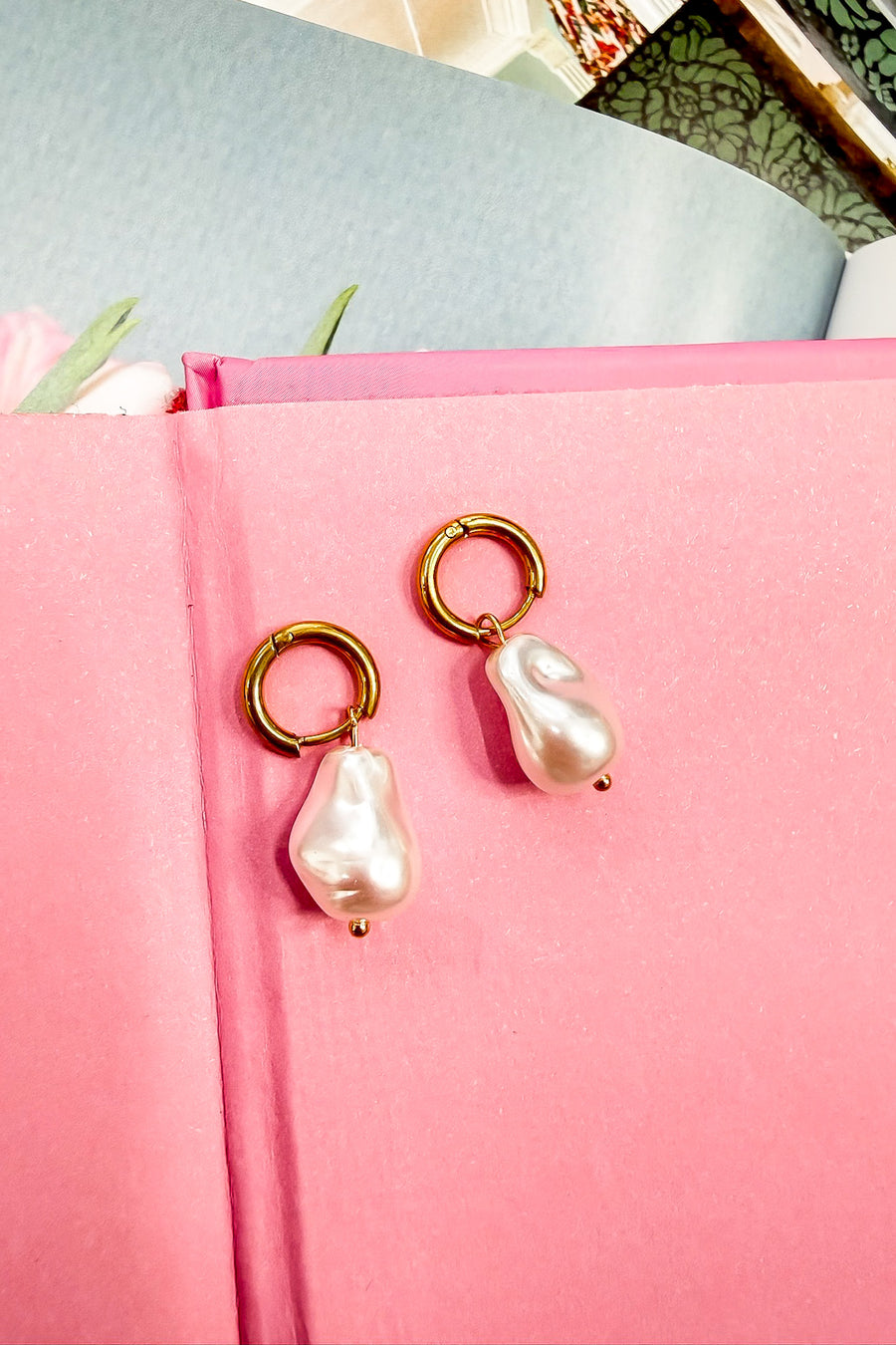 Pure Form 18k Stainless Steel Pearl Earrings - Madison and Mallory