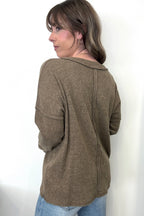 Pure Chill Ribbed V-Neck Top - FINAL SALE - Madison and Mallory