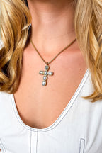 Gold Radiant Faith 18k Stainless Steel Cross Necklace - Madison and Mallory
