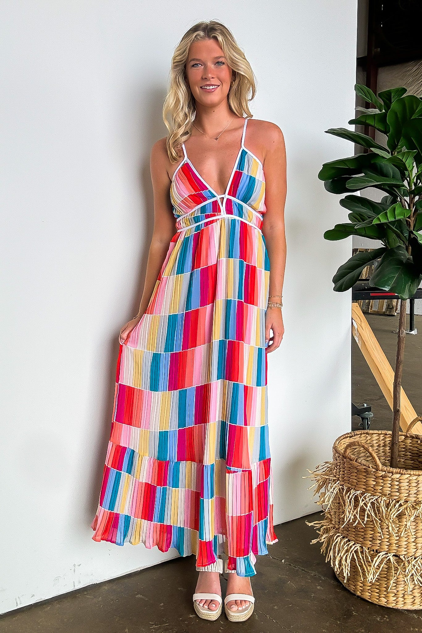 Rainbow Summer Multi Color Maxi Dress - Madison and Mallory