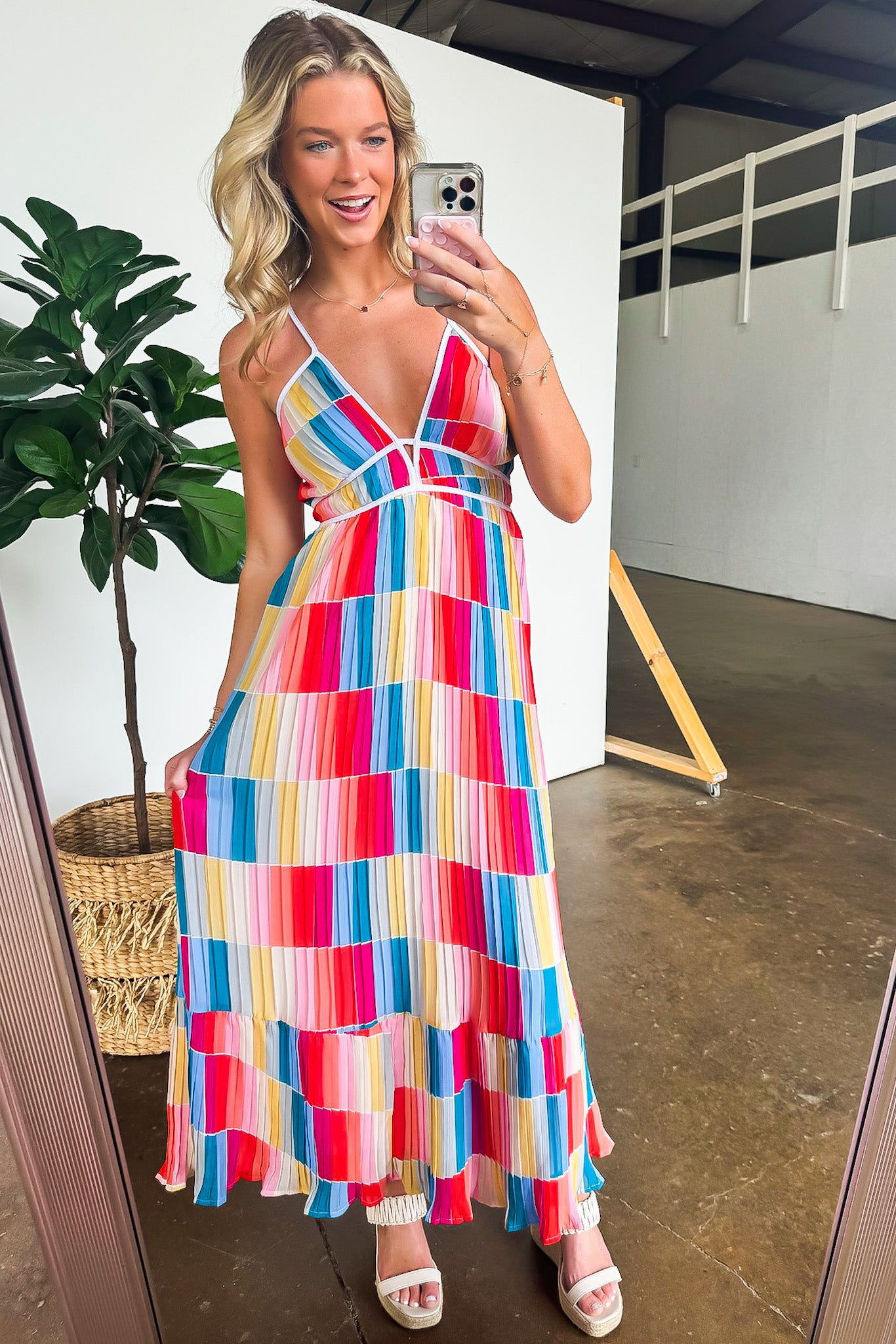 Rainbow Summer Multi Color Maxi Dress - Madison and Mallory