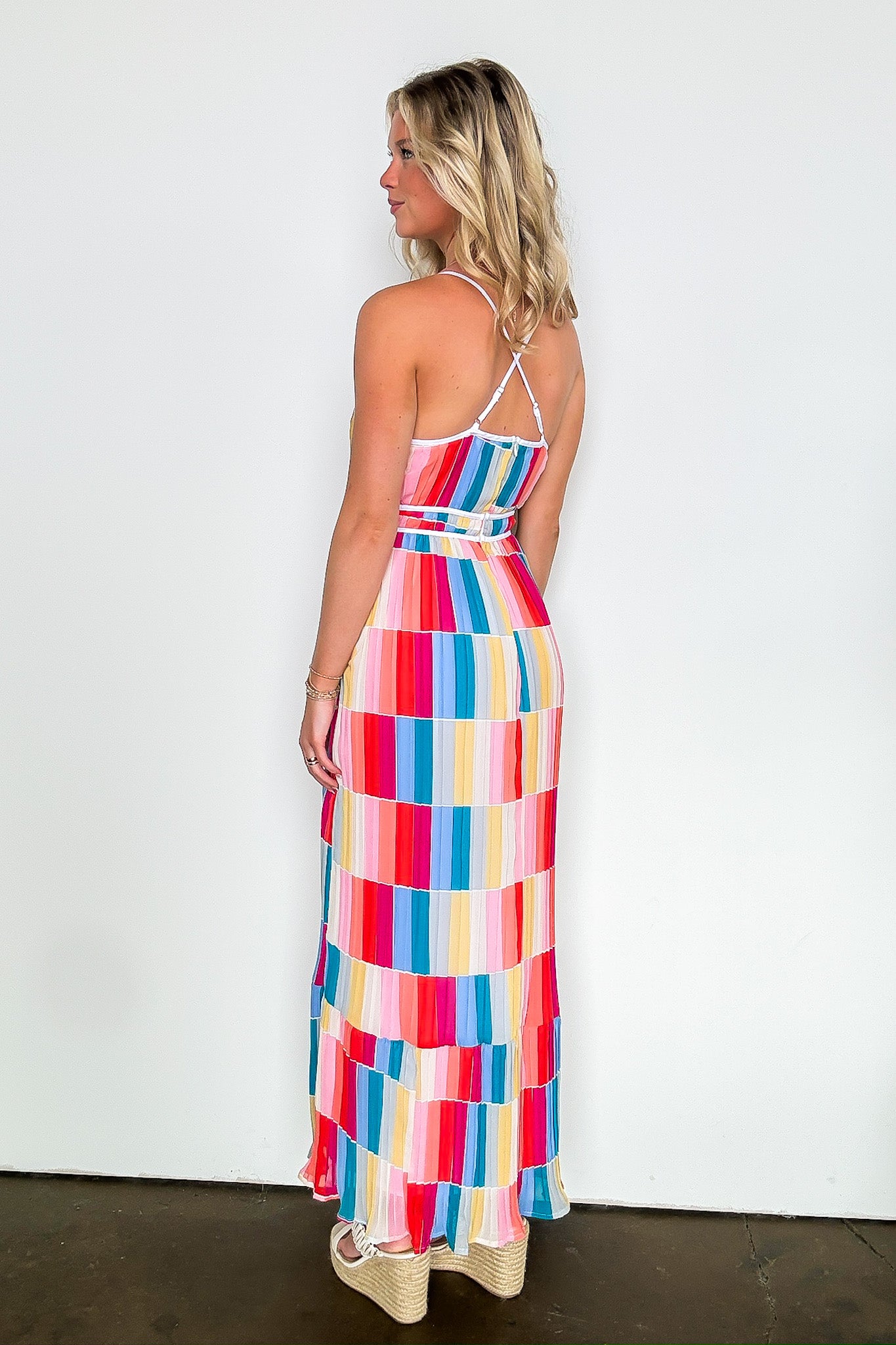 Rainbow Summer Multi Color Maxi Dress - Madison and Mallory