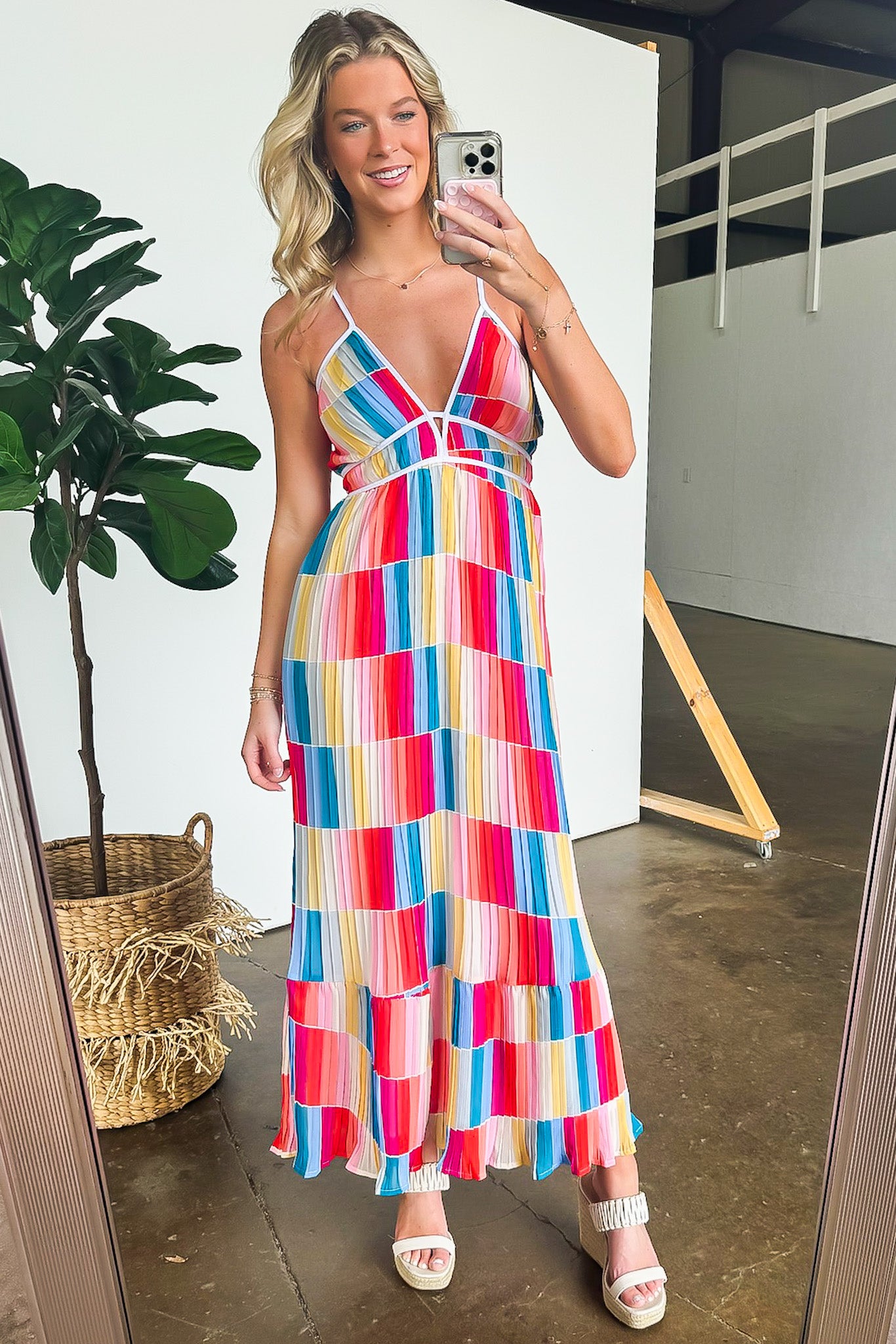 Rainbow Summer Multi Color Maxi Dress - Madison and Mallory