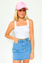  Raquel Ribbed Square Neck Tank Top - FINAL SALE - Madison and Mallory