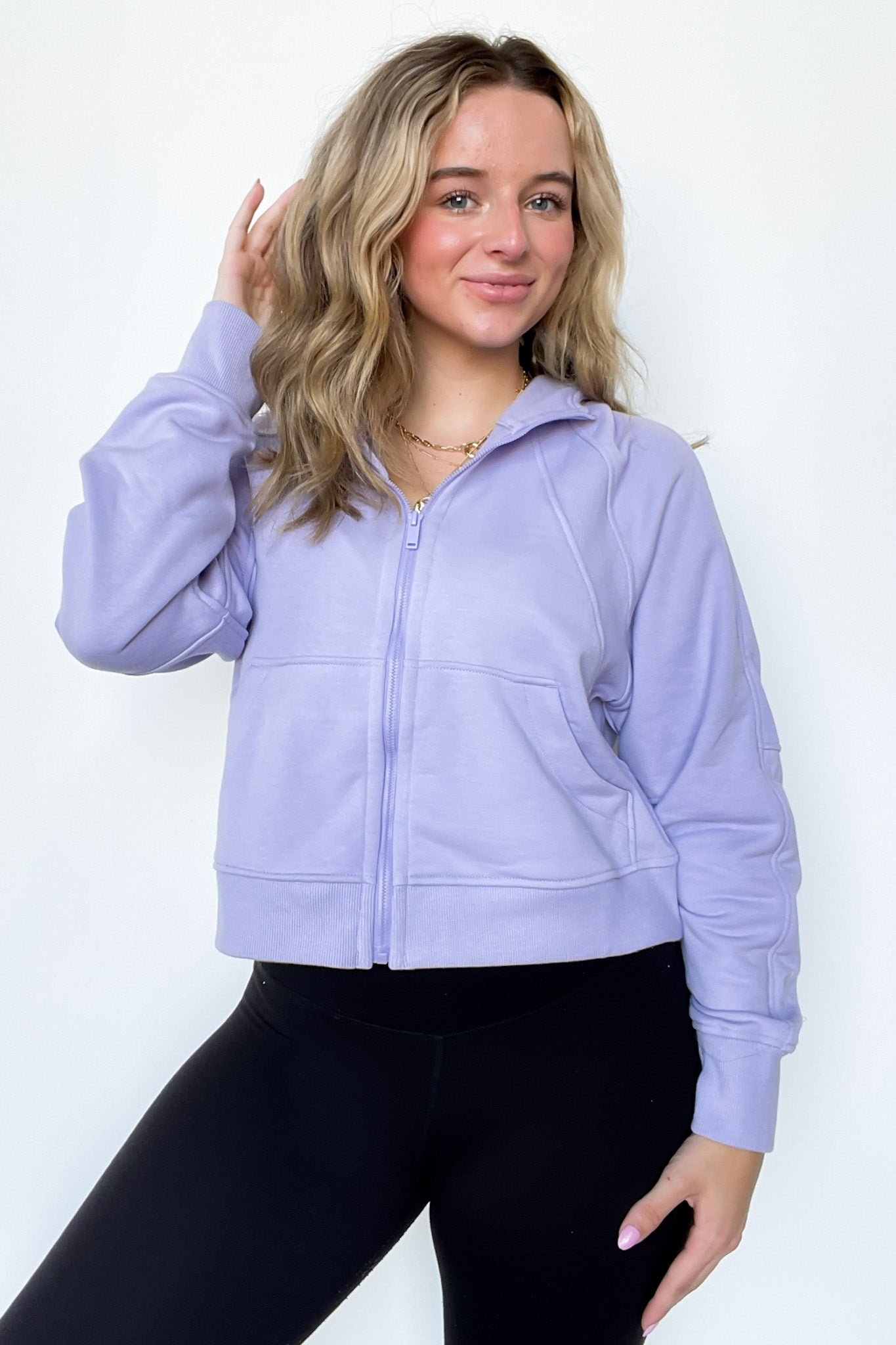 Lavender Fog / S Raylee French Terry Zip Up Hoodie - FINAL SALE - Madison and Mallory