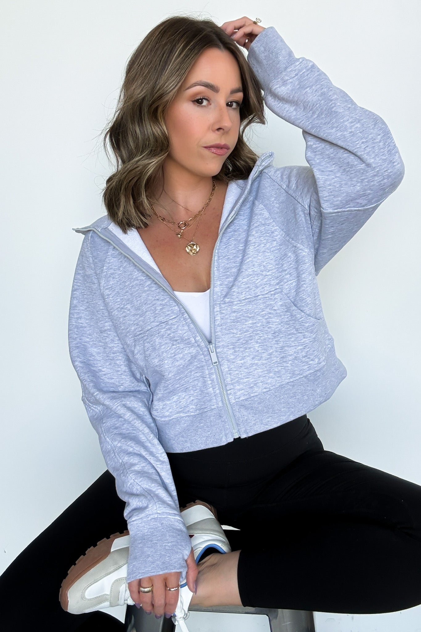 Heather Gray / S Raylee French Terry Zip Up Hoodie - FINAL SALE - Madison and Mallory