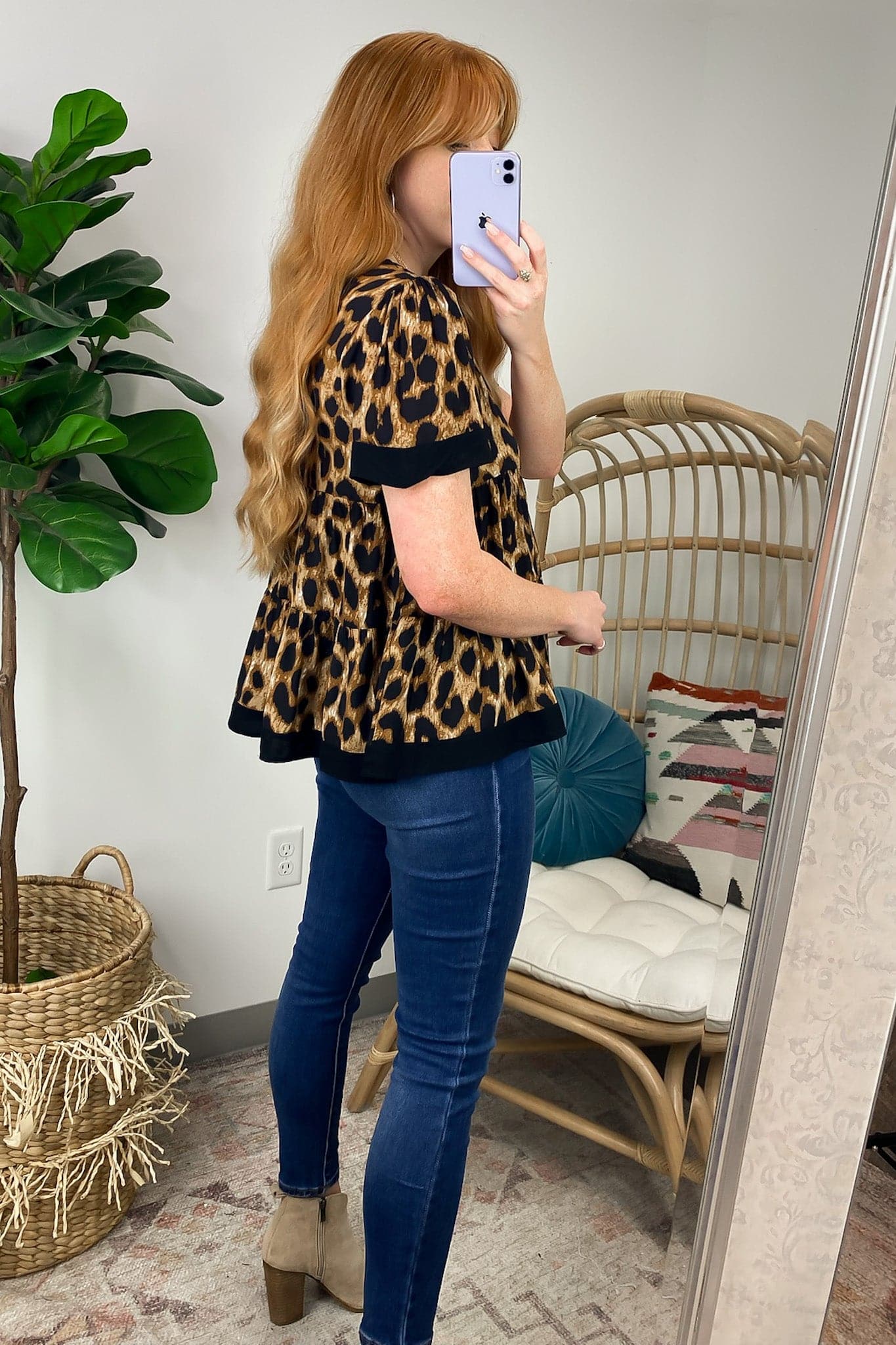  Ready to Adore Animal Print Babydoll Top - Madison and Mallory