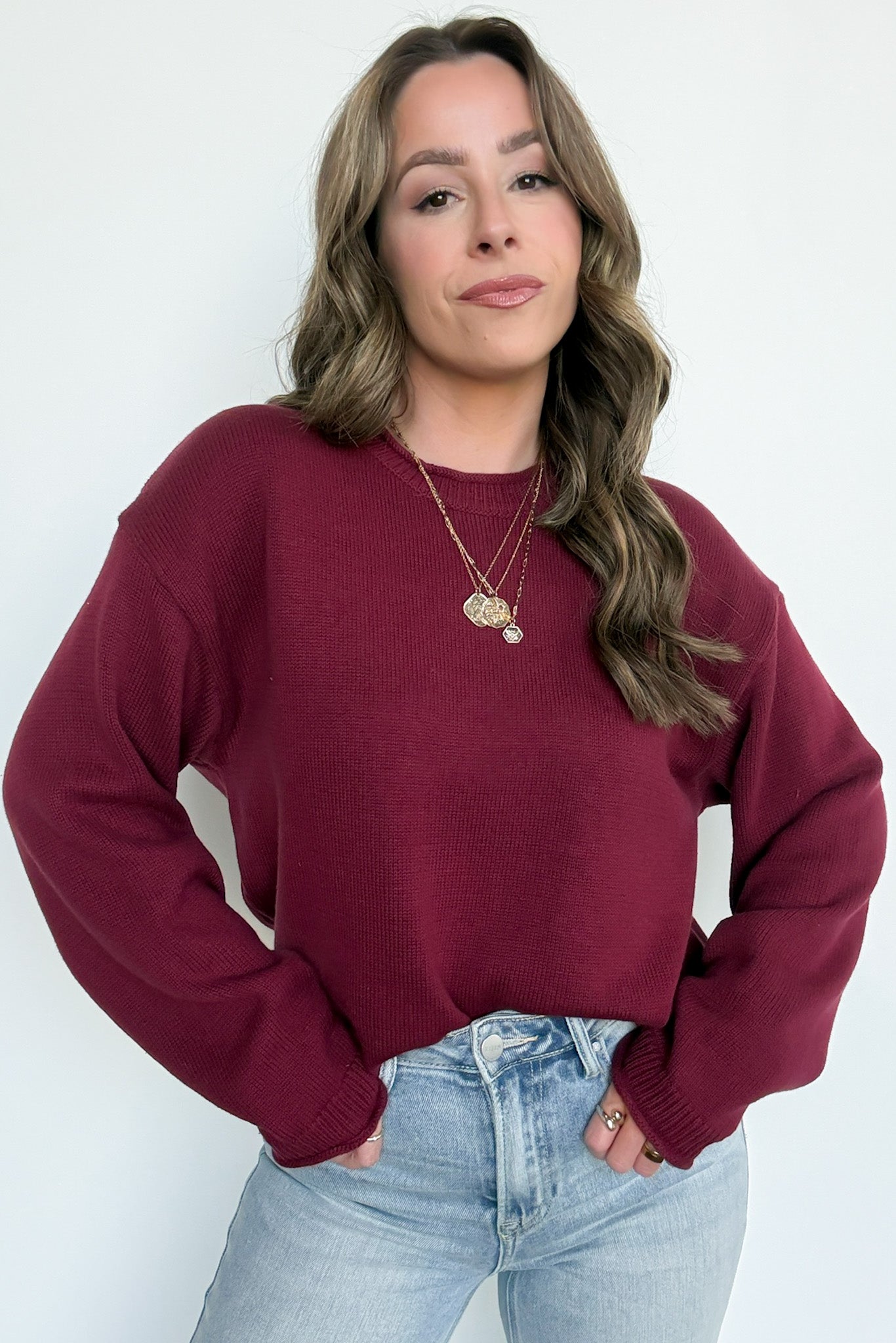  Rebecca Lace Up Back Sweater - Madison and Mallory