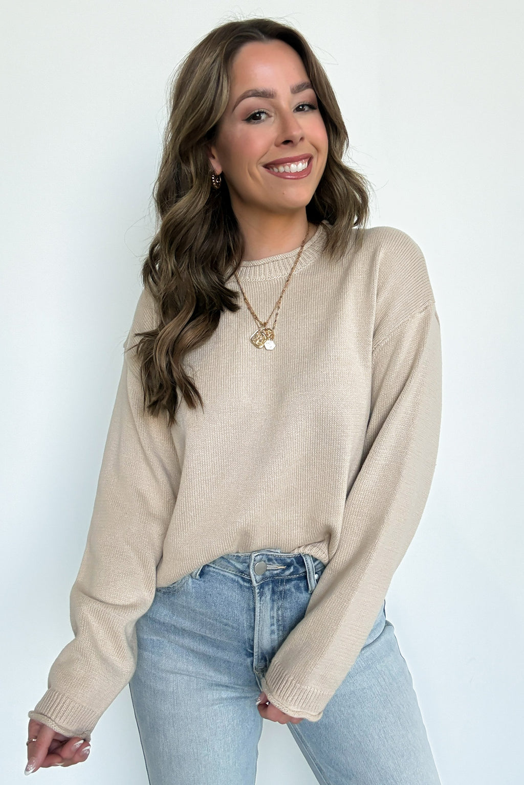 Rebecca Lace Up Back Sweater - FINAL SALE - Madison and Mallory