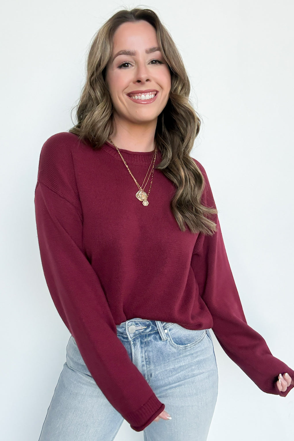 Rebecca Lace Up Back Sweater - FINAL SALE - Madison and Mallory