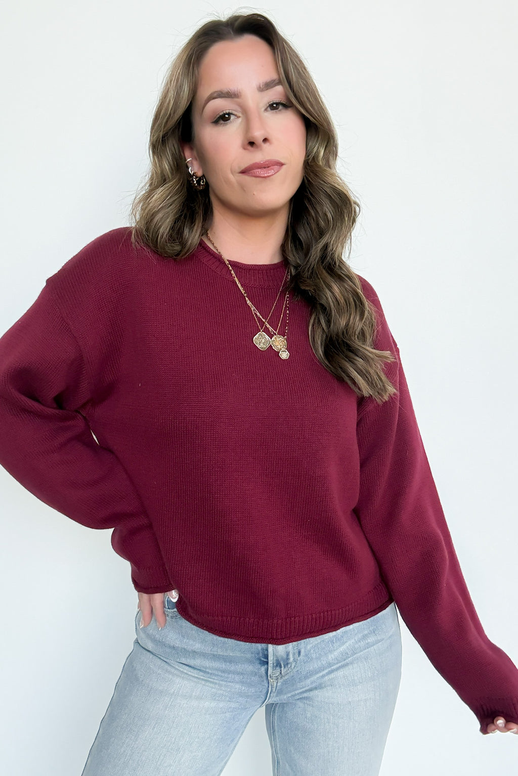 Rebecca Lace Up Back Sweater - FINAL SALE - Madison and Mallory