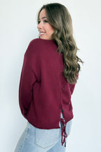 Rebecca Lace Up Back Sweater - FINAL SALE - Madison and Mallory