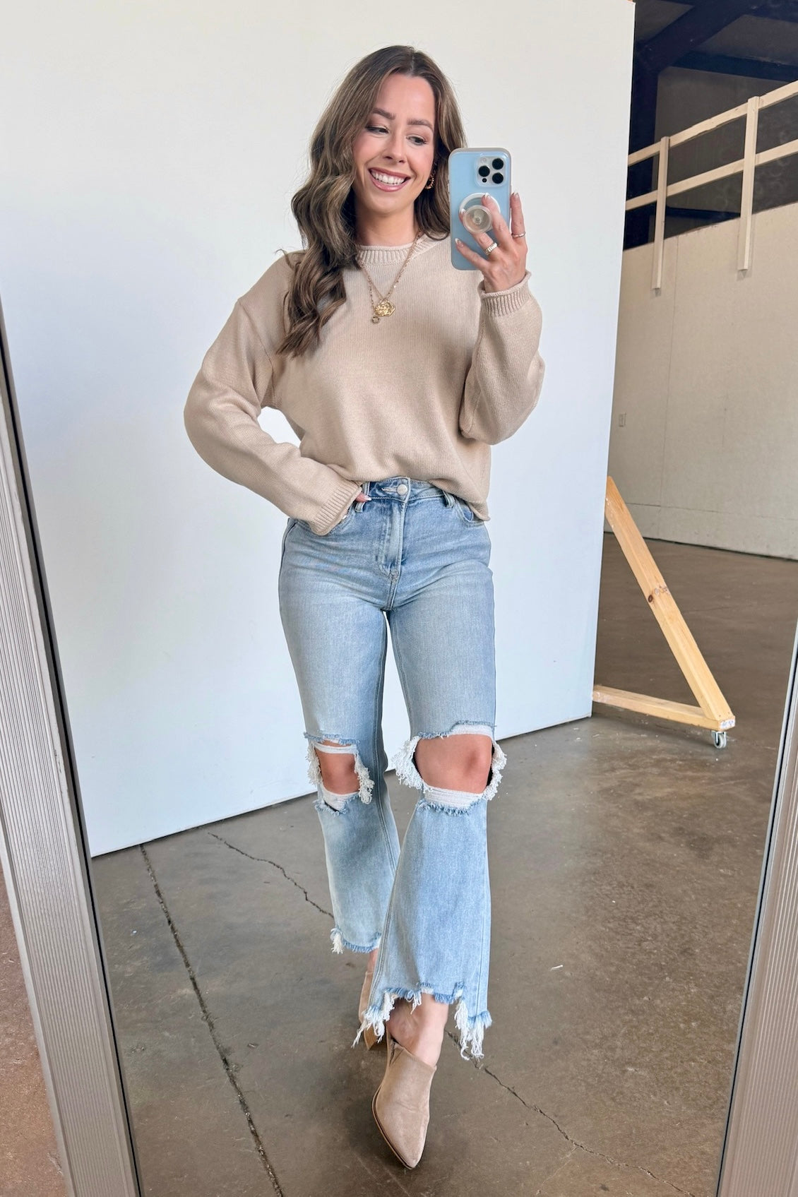 Rebecca Lace Up Back Sweater - FINAL SALE - Madison and Mallory