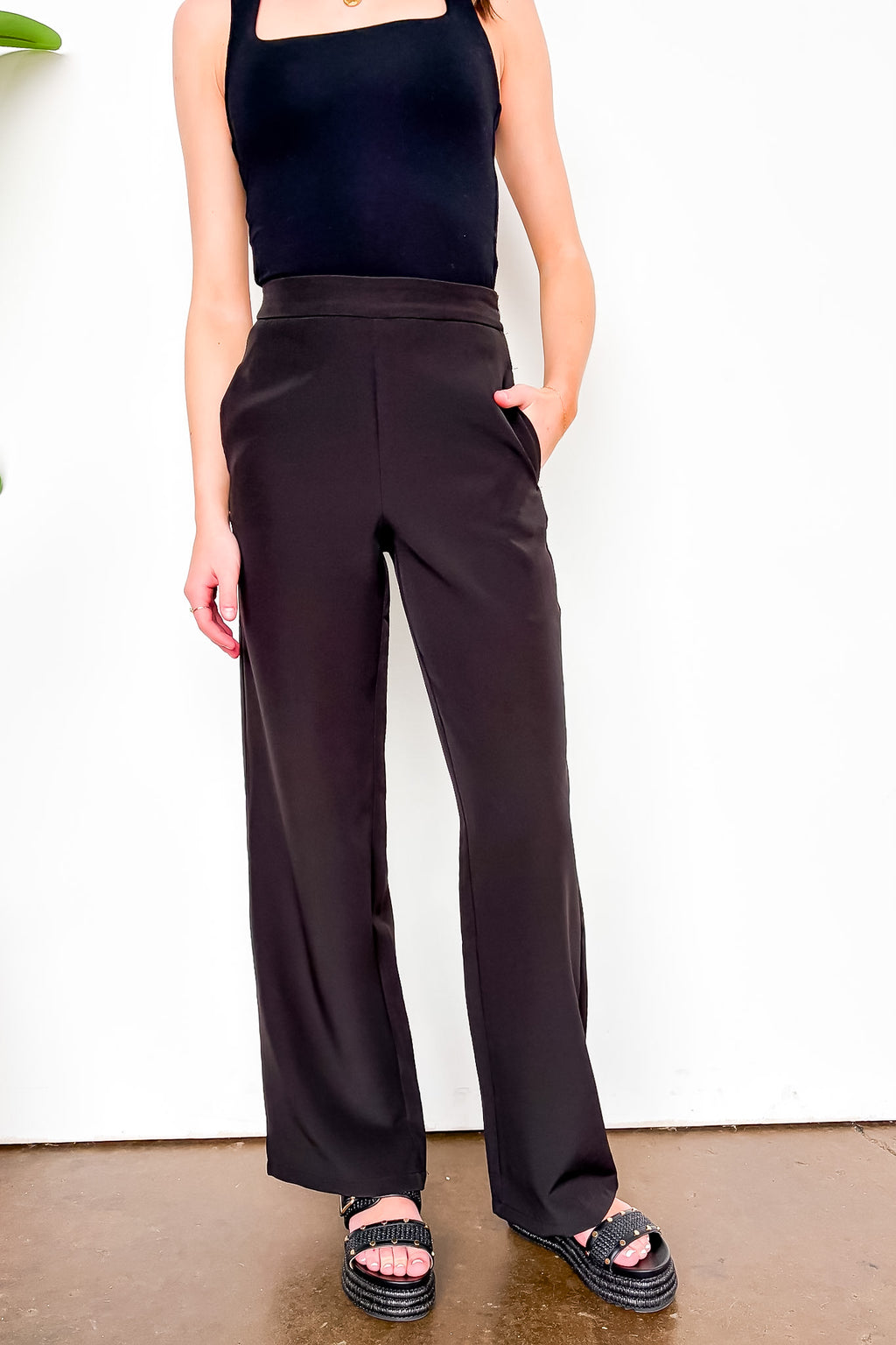 S / Black Refine Edit Tailored Pants - Madison and Mallory