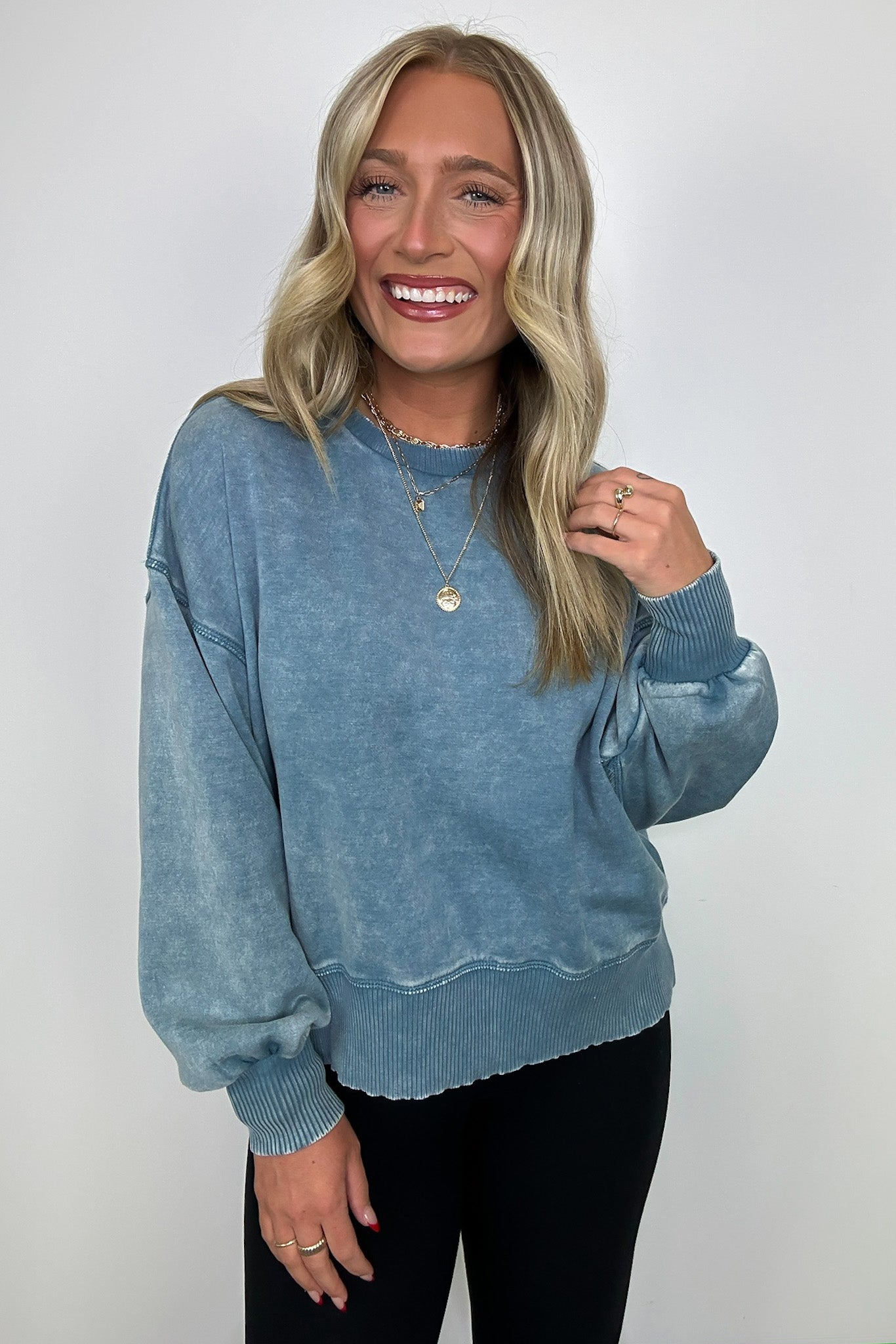  Refined Relaxation Acid Wash Pullover - BACK IN STOCK - Madison and Mallory