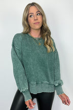 Refined Relaxation Acid Wash Pullover - BACK IN STOCK - Madison and Mallory