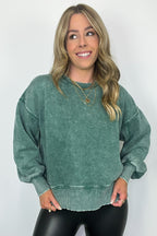 Refined Relaxation Acid Wash Pullover - BACK IN STOCK - Madison and Mallory