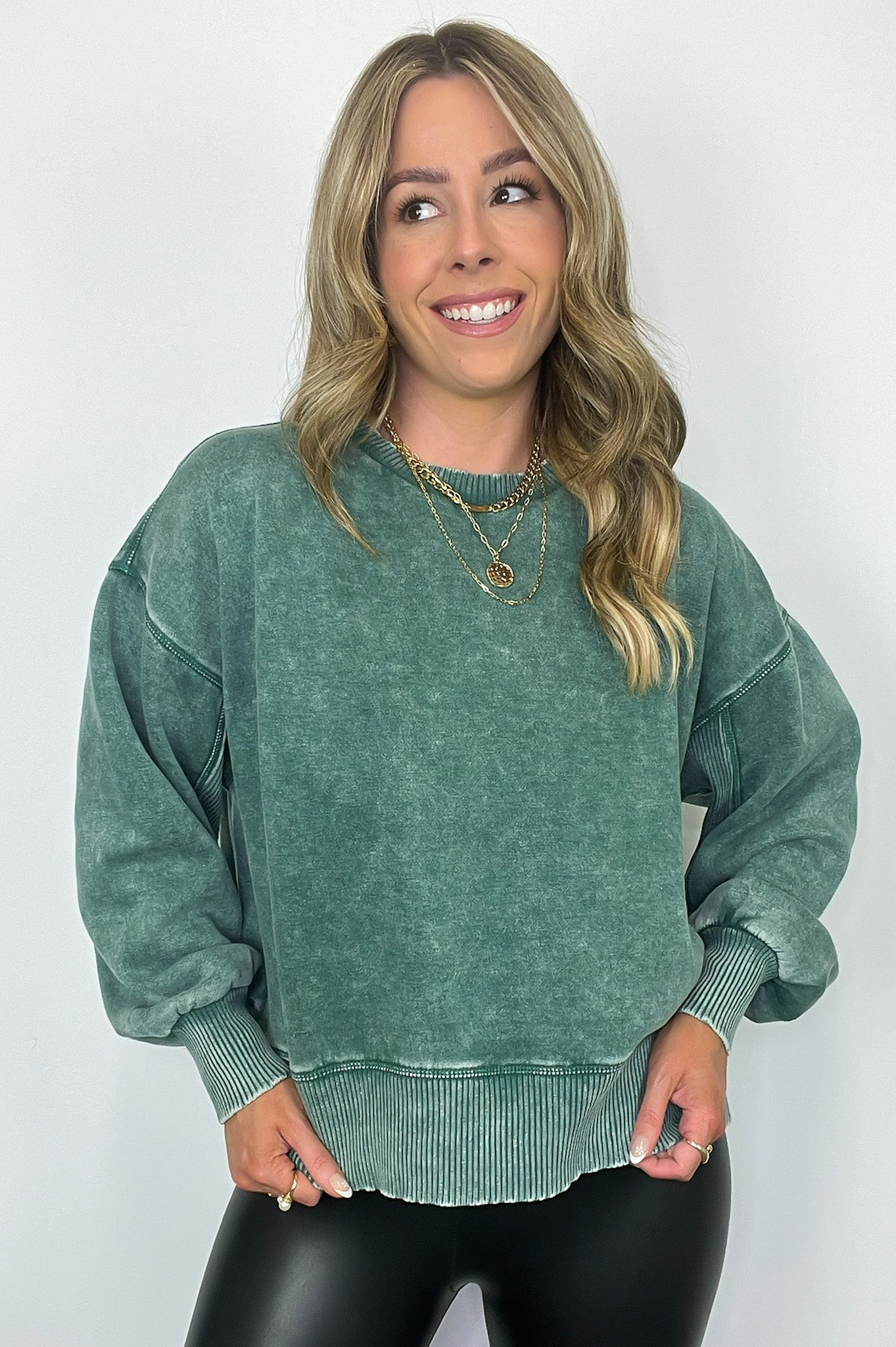 Refined Relaxation Acid Wash Pullover - BACK IN STOCK - Madison and Mallory