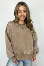 Refined Relaxation Acid Wash Pullover - BACK IN STOCK - Madison and Mallory