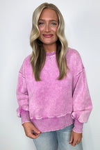 Refined Relaxation Acid Wash Pullover - BACK IN STOCK - Madison and Mallory