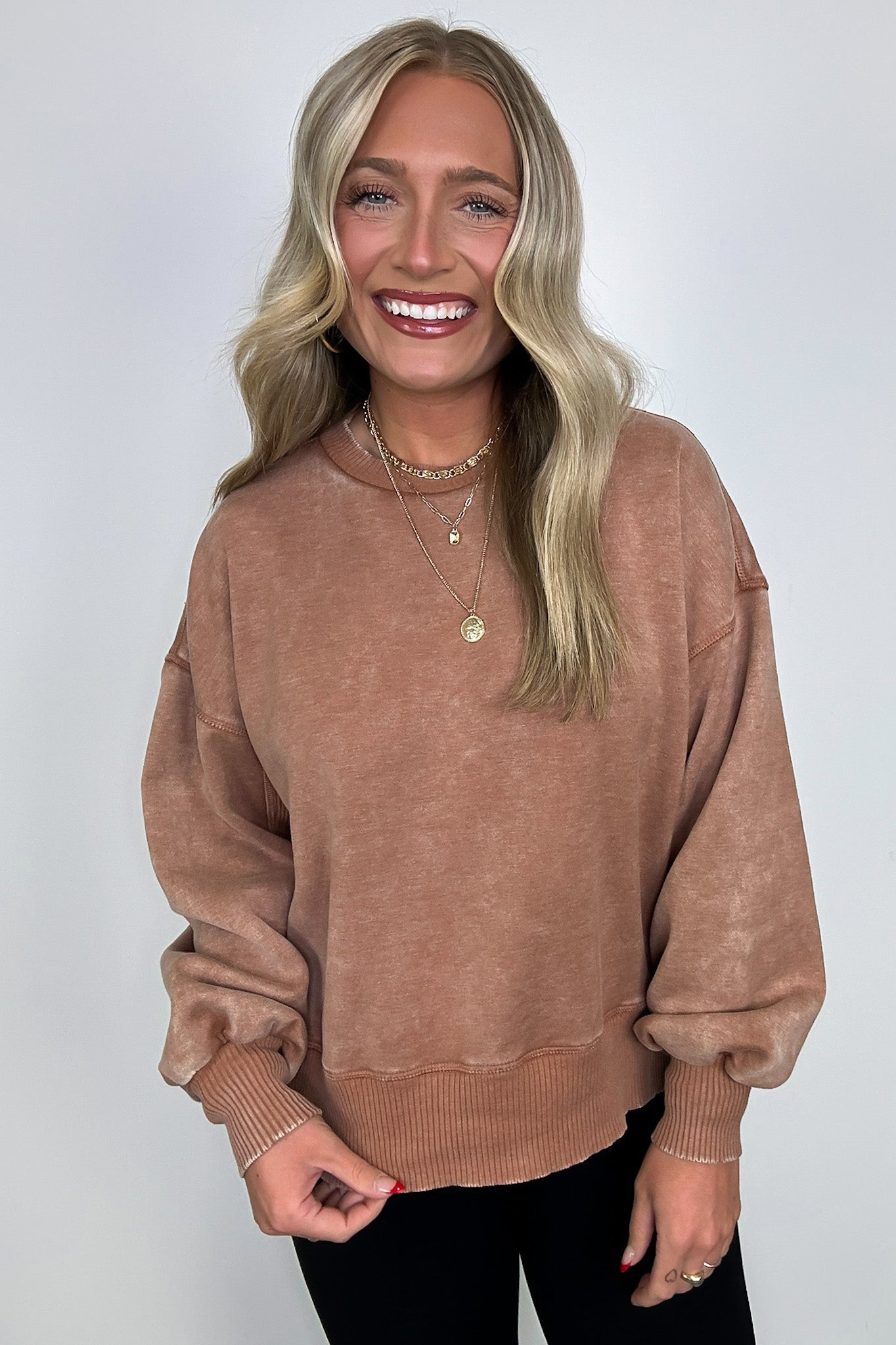  Refined Relaxation Acid Wash Pullover - BACK IN STOCK - Madison and Mallory