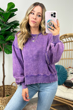  Refined Relaxation Acid Wash Pullover - BACK IN STOCK - Madison and Mallory