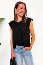 S / Black Refined Texture Boucle Knit Top - Madison and Mallory