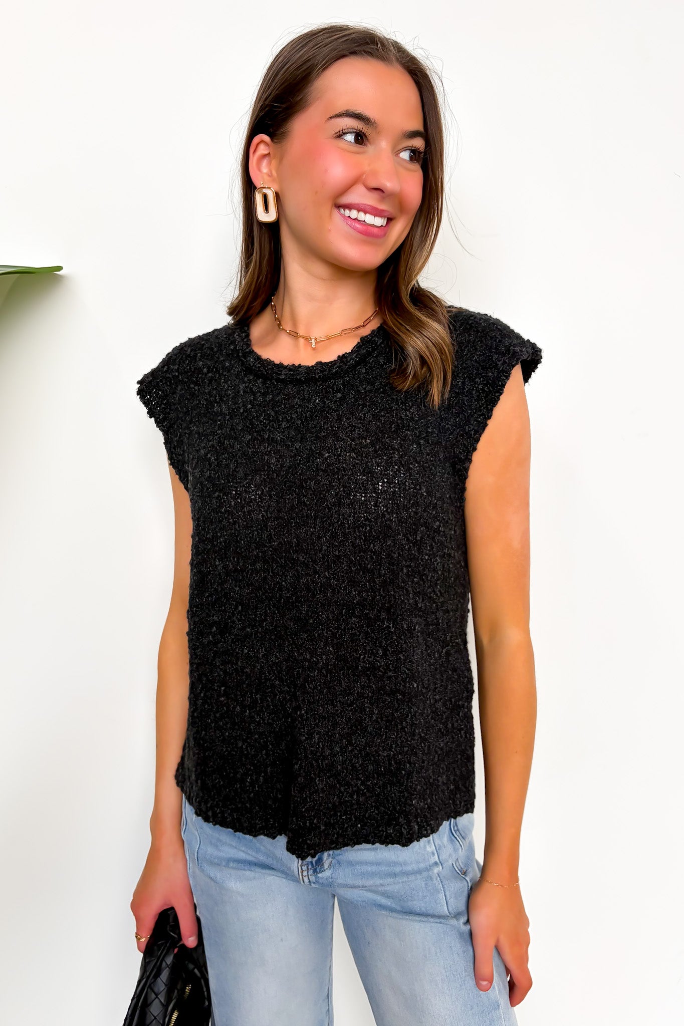 Refined Texture Boucle Knit Top - Madison and Mallory