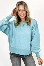 Refined Relaxation Acid Wash Pullover - BACK IN STOCK