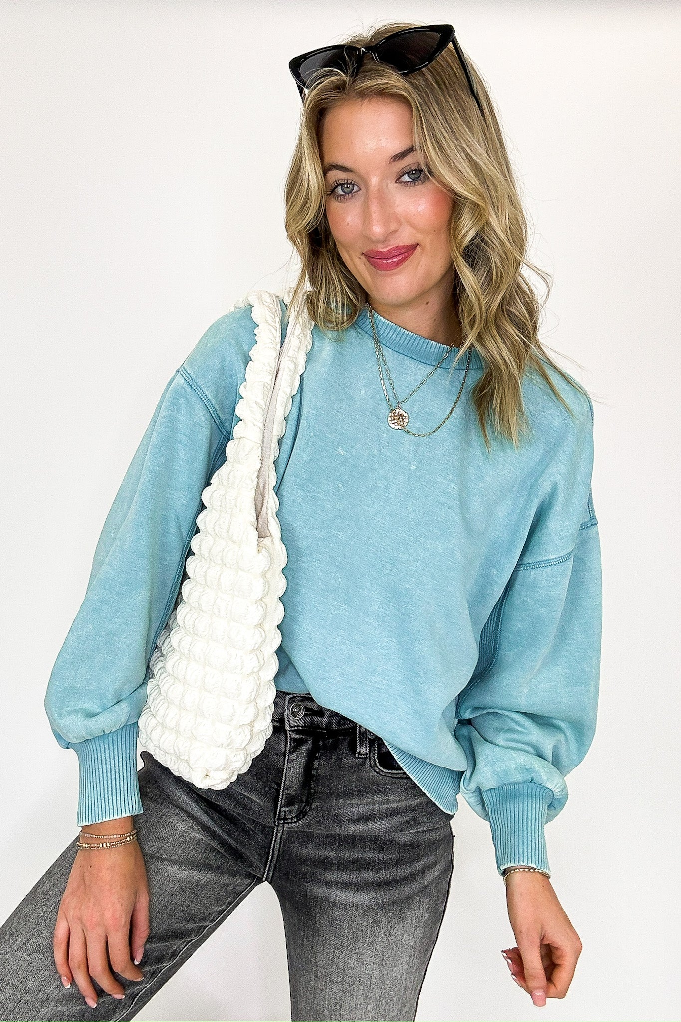 Refined Relaxation Acid Wash Pullover - BACK IN STOCK - Madison and Mallory