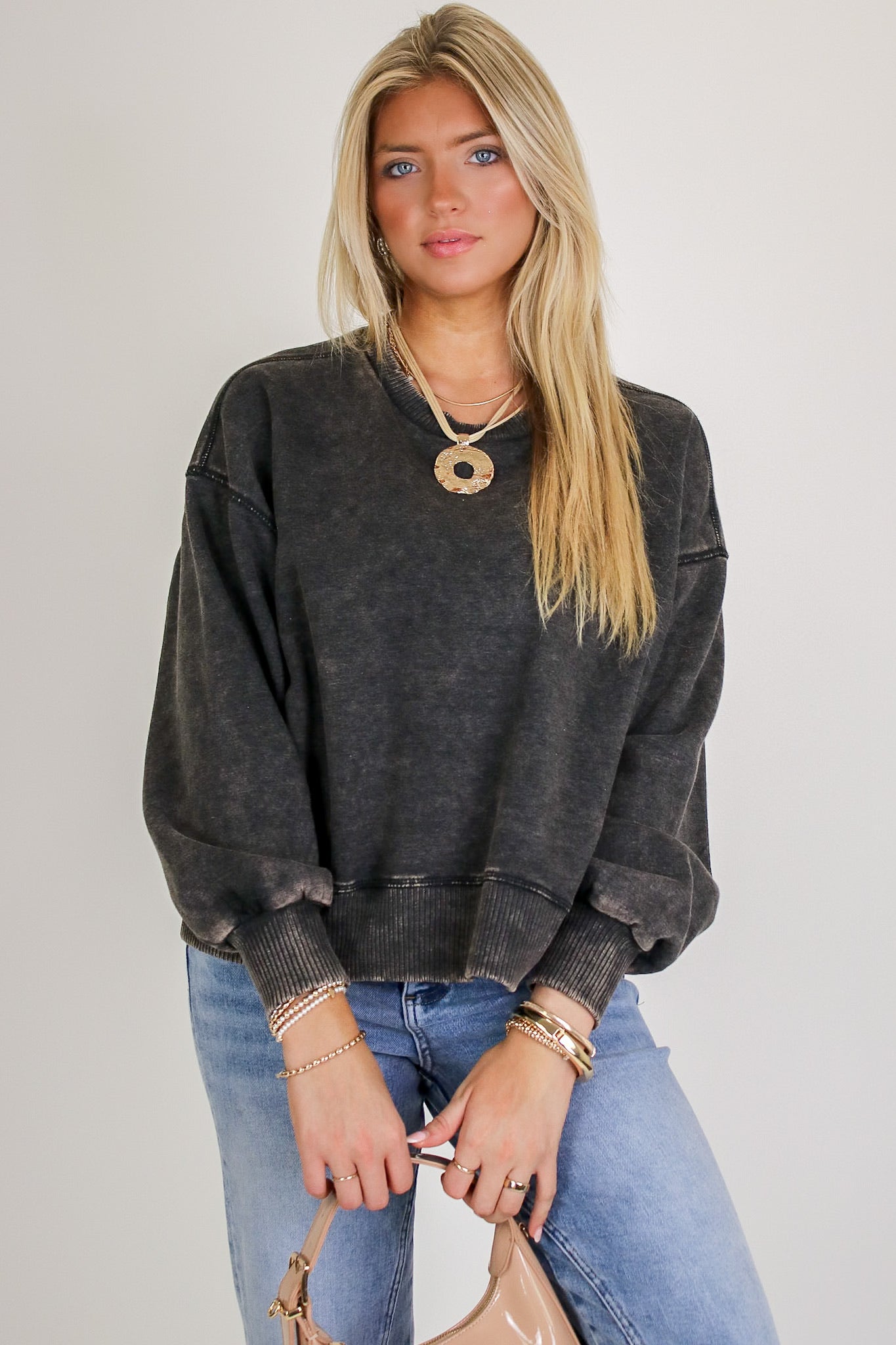 Refined Relaxation Acid Wash Pullover