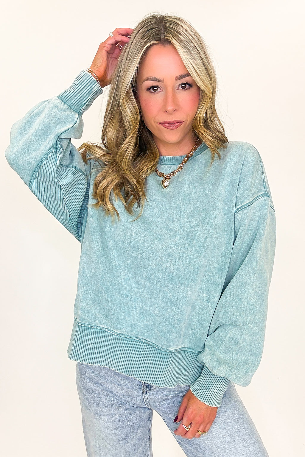 Refined Relaxation Acid Wash Pullover - BACK IN STOCK - Madison and Mallory