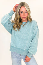 Refined Relaxation Acid Wash Pullover - BACK IN STOCK - Madison and Mallory