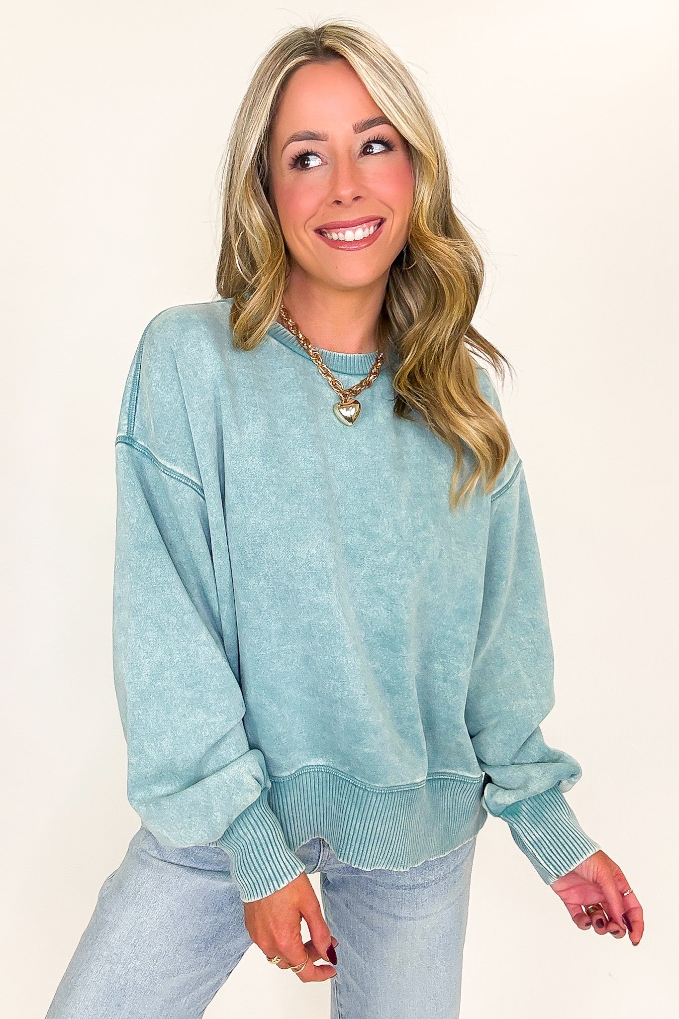 Refined Relaxation Acid Wash Pullover - BACK IN STOCK