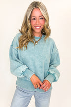 Refined Relaxation Acid Wash Pullover - BACK IN STOCK - Madison and Mallory
