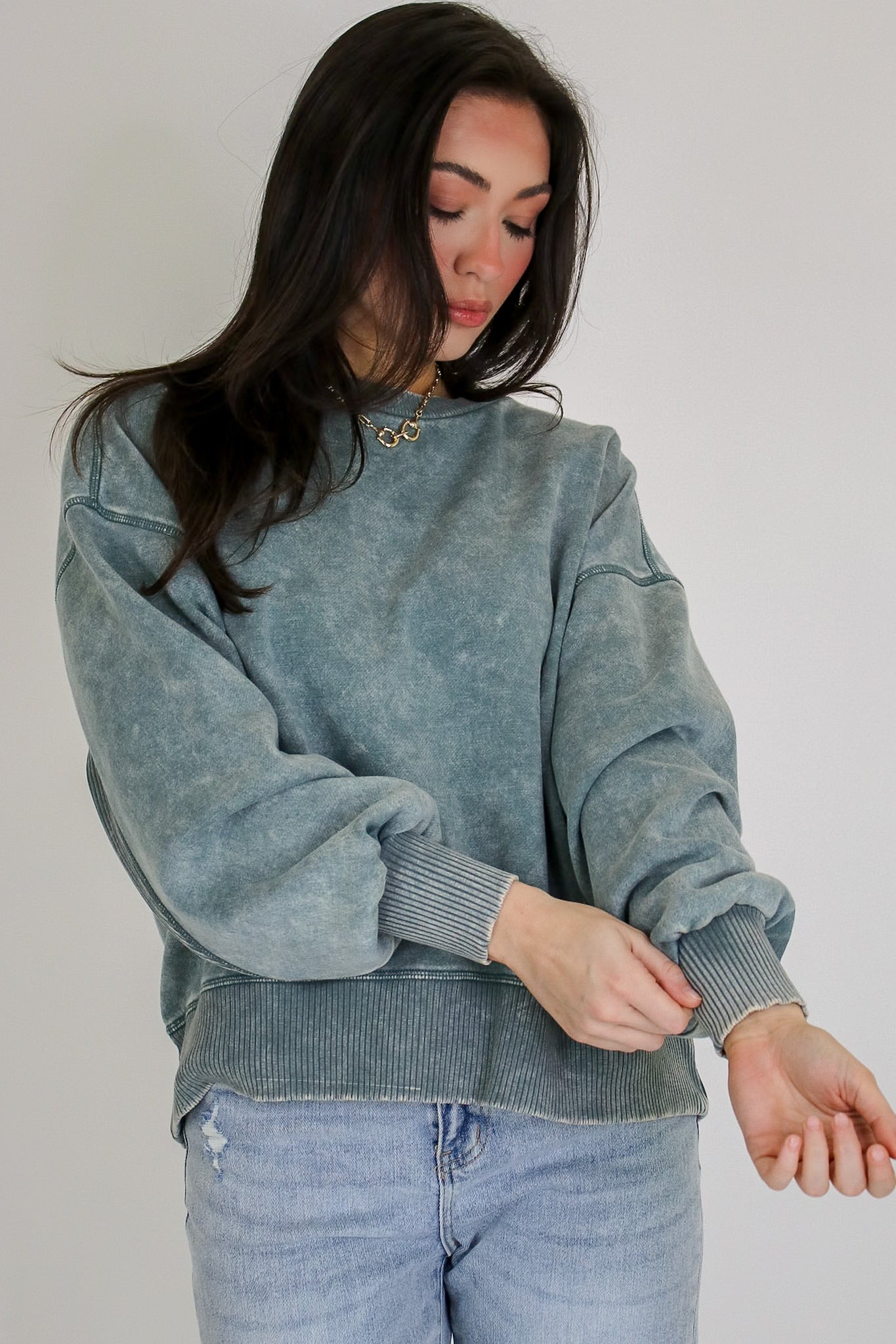 Refined Relaxation Acid Wash Pullover