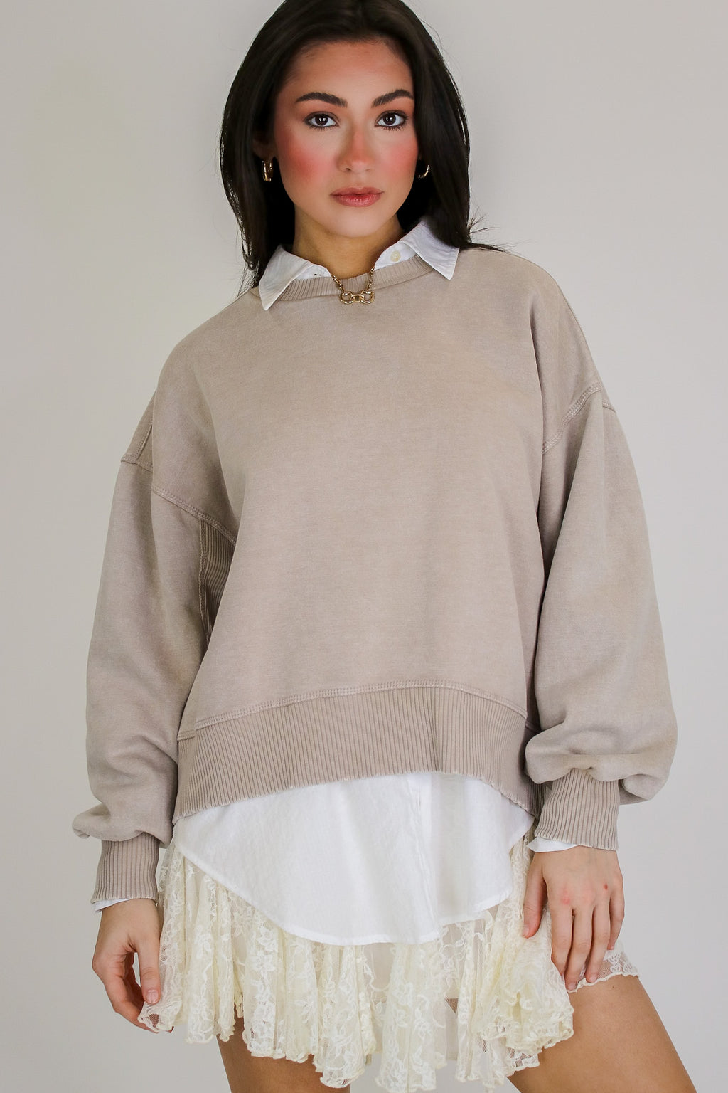 Refined Relaxation Acid Wash Pullover